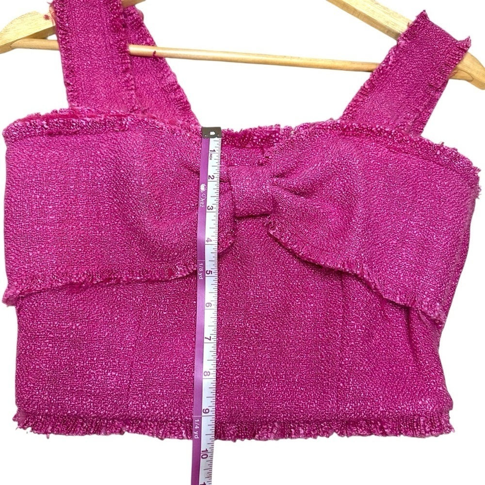 π Endless Rose Pink Tweed Bow Crop Top - Size Small NWOT - Picture 6 of 6